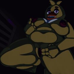 1girls 2d animatronic animatronic_female anthro avian avian_humanoid beak belly breasts chica_(fnaf) chicken chicken_girl chubby chubby_female dark digital_media_(artwork) female five_nights_at_freddy's fnaf huge_breasts indoor indoor_nudity indoors looking_at_viewer naked naked_female nipples nude nude_female png purple_eyes pussy rhy-c robot robot_girl self_upload solo solo_female teeth touching_breast touching_pussy touching_self uncensored watermark yellow_body