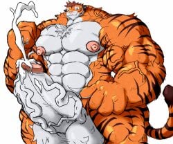abs balls biceps feline male muscles muscular muscular_arms muscular_legs muscular_male muscular_thighs pecs penis tail testicles tiger