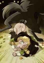 all_fours ass_to_ass blonde_female blonde_hair blue_eyes breasts canine_penis cum cum_in_pussy cum_inside cum_on_face dominant_feral dominant_male female female_on_feral feral feral_on_female feral_on_human feral_penetrating feral_penetrating_human fucked_into_submission fucked_senseless human_on_feral human_penetrated interspecies irish jcm2 knotting light-skinned_female light_skin looking_at_viewer male on_ground outdoors pale-skinned_female pale_skin penis petite pussy questionable_consent ripped_clothing robyn_goodfellowe shocked shocked_expression small_breasts submissive_female submissive_human surprised teen teenage_girl teenager torn_clothes uncensored vaginal_penetration wolf wolfwalkers zoophilia