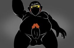 2022 4_fingers anthro avian balls beak belly big_belly biped bird black_balls black_beak black_body black_eyes black_feathers black_penis colored corvid corvus_(genus) crow digital_drawing_(artwork) digital_media_(artwork) duke_(fritz_the_cat) erection feather_hands feathers fingers first_person_view flat_colors foreskin fritz_the_cat genitals grinning_at_viewer half-closed_eyes havenstinkman hi_res humanoid_genitalia humanoid_penis looking_at_viewer male moobs narrowed_eyes nude obese obese_anthro obese_male oscine overweight overweight_anthro overweight_male passerine penis pink_foreskin pinup pose smile smiling_at_viewer smirk smirking_at_viewer solo standing uncircumcised yellow_sclera