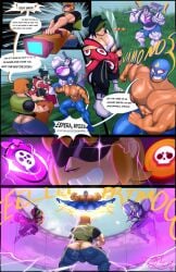 bara big_ass big_dick buster_(brawl_stars) bxttons el_primo_(brawl_stars) foursome frank_(brawl_stars) gay kenji_(brawl_stars) muscle