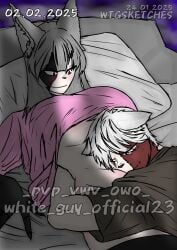 _pvp_vwv_owo_ alice_kaneko alice_luft anime anime_style artwork background bed big_breasts blush breasts breasts_bigger_than_head breasts_out breasts_outside couple couple_art couple_love couple_sex dark dark_room demon demon_girl demon_horns demon_tail digital digital_art draw drawing feline female fox_ears fox_girl fox_humanoid foxgirl good_girl grey grey_fox grey_fur grey_hair happy horns horny humanoid japan kemono kitsune kumiho love love_eyes lustful male mike_luft neko neko_couple new_year night night_sex old_art old_artwork relaxing room shy smile thick_body traced traced_art white_guy_official23