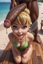 1boy after_fellatio ai_generated barefoot beach bikini blonde_hair blue_eyes breasts cleavage clothed_female_nude_male cum cum_on_body cum_on_hair cum_on_penis dark-skinned_male dark_skin day disney erection eugenericai facial fairy fairy_wings female fingernails green_bikini hair_bun hands_on_own_thighs huge_cock interracial kneeling large_penis lips looking_at_penis looking_at_viewer looking_up makeup male_pubic_hair mascara medium_breasts nose nude ocean open_mouth outdoors penis penis_awe penis_on_face peter_pan_(disney) pointy_ears precum pubic_hair sand seiza single_hair_bun sitting size_difference smile solo_focus straight swimsuit testicles tinker_bell uncensored veins veiny_penis water wings