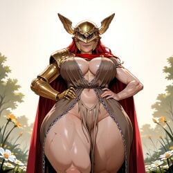 1girls ai_assisted ai_generated big_ass big_breasts elden_ring fit huge_ass huge_breasts kalagod malenia_blade_of_miquella muscular red_hair solo stable_diffusion strong_female thick_thighs toned wide_hips