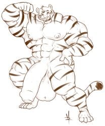 abs balls biceps feline male muscles muscular muscular_arms muscular_legs muscular_male muscular_thighs pecs penis testicles tiger