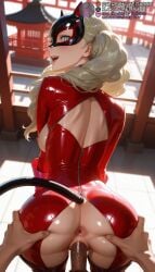 1boy 1girls ai_generated anus ass ass_grab back back_cutout backboob bent_over blonde_hair blue_eyes blush bodysuit boots breasts breasts_out cat_maskann_takamaki cat_tail clothed_sex clothing_cutout doggy_style erection fake_tail from_behind latex latex_bodysuit long_hair looking_at_viewer looking_back male_pubic_hair mask medium_breasts meitabuu nipples open_mouth penis persona persona_5 persona_5_scramble:_the_phantom_strikers pov pov_crotch pubic_hair pussy red_bodysuit sex sex_from_behind smile solo_focus spread_ass straight tail takamaki_anne thigh_boots thighhighs twintails uncensored unzipped vaginal_penetration zipper