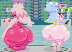 2girls animated anthro ass bandai_namco big_ass crossover digimon digimon_(species) female jellymon nintendo pixel_animation pixel_art pokemon pokemon_(species) spinneborg tagme tease tinkaton wobbling_ass