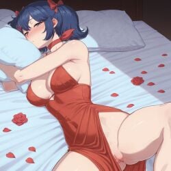 2d_mita ai_generated anime dark_blue_hair hentai miside mita porn red_choker rule_34 sex sexy vagina vitalikmk2 white_skin