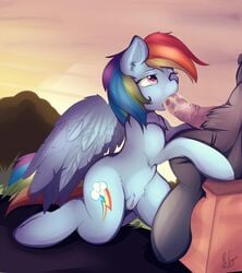 2016 animal_genitalia animal_penis blue_feathers blue_fur cum cutie_mark duo earth_pony equine equine_penis evange faceless_male feathered_wings feathers female friendship_is_magic fur hair hi_res hooves horn horse horsecock male mammal multicolored_hair my_little_pony one_eye_closed oral outside penis pony pussy rainbow_dash_(mlp) rainbow_hair sex solo_focus straight straight_hair unicorn wings