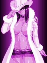 1girls cowboy_hat dark-skinned_female dark_skin female female_only full_lips hourglass_figure kagami kagami_hirotaka large_breasts looking_at_viewer mature_female miss_all_sunday nico_robin one_piece pre-timeskip slim_waist tagme villainess wide_hips