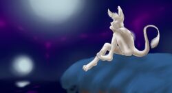 abstract_background balls canine carbuncle mammal night_sky nude outside simple_background sitting