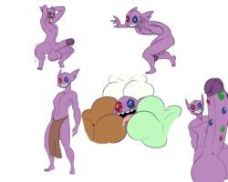 2016 anthro balls big_balls big_breasts big_penis breasts deadpliss erection female group huge_balls huge_breasts huge_cock human humanoid humanoid_penis hyper hyper_penis kaboozle male male_focus mammal nintendo nude open_mouth penis pietro_(deadpliss) pokemon sableye simple_background smile solo tongue tongue_out video_games