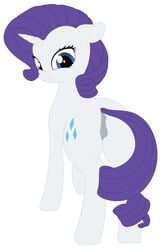 2015 animal_genitalia animal_pussy anus ass blue_eyes cutie_mark equine equine_pussy female feral friendship_is_magic frown fur hair horn looking_at_viewer looking_back mammal my_little_pony presenting purple_hair pussy rarity_(mlp) simple_background solo unicorn white_background white_fur zippysqrl