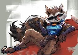 rocket raccoon from guardians of the galaxy by darkluxia