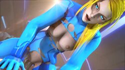 1girls 3d animated areola blonde_hair blue_eyes bodysuit bouncing_breasts breasts cowgirl_position erection exposed_breasts exposed_crotch female female_penetrated kushishekku long_hair looking_at_viewer metroid nintendo nipples no_sound penis penis_in_pussy pov pussy samus_aran sarah_bryant_(model) sex torn_bodysuit torn_clothing vaginal vaginal_penetration video zero_suit_samus