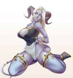 big_ass big_breasts big_butt big_thighs big_titties blue_skin comission curvaceous curvaceous_female curvaceous_figure curvy curvy_figure curvy_hips female female_focus female_only long_hair original original_character puraraw white_hair