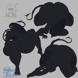 2025 2d 2girls alien alien_(franchise) alien_girl ass big_breasts black_body bottom_heavy breasts dark_areola digital_drawing_(artwork) digital_media_(artwork) ellen_ripley fat_ass female female_only female_xenomorph grey_background hips_wider_than_shoulders huge_areolae huge_ass huge_thighs long_fingernails multiple_poses naked naked_female nude nude_female sblueartist sharp_claws sharp_fingernails sharp_teeth simple_background snowyblue tagme text thick_ass thick_female thick_thighs thousand_yard_stare watermark wide_hips xenomorph xenomorph_tail