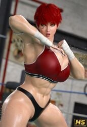 1girls 3d ass big_ass big_breasts breasts facial_tattoo female fit fit_female hagiwara_studio highres maebari megumi_hagiwara original original_character pasties pinup red_hair solo solo_female tagme thick_thighs yellow_eyes