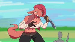 1girls animated ass breasts buta99 embarrassed embarrassed_naked_female embarrassed_nude_female enf female naked nude pussy shark tagme torn_clothes