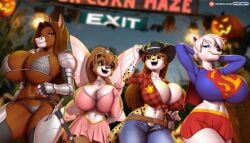 2020s 2024 2d 4anthros 4females 4furrys 4girls alexis_bishop_(lildredre) anthro anthro_female anthro_only armor armored armored_female background bear bear_ears bear_girl big_breasts big_breasts big_breasts black_hat black_pupils blue_eyes blue_iris blurry_background braid braided_hair braided_ponytail braided_twintails brown_body brown_fur brown_hair brown_hair_female brown_skin cape closed_mouth clothed clothing commission commission_art commissioner_upload cosplay cowboy cowboy_hat curvy curvy_body curvy_female curvy_figure decorative_wings eyebrows eyelashes fairy_costume fairy_wings faith_keaton_(lildredre) flannel flannel_shirt furry furry_female furry_only halloween halloween_2024 halloween_costume halloween_theme happy hd hd_(traditional) horse horse_girl huge_boobs huge_breasts huge_breasts jeans jpeg knight landscape leopard long_hair low-angle_view low_res mackenzie_boyd_(lildredre) micro_bikini midriff midriff_baring_shirt open_mouth orange_eyes orange_iris phoebe_dawson_(lildredre) polar_bear print_bikini red_cape red_shirt sheriff_badge shirt short_hair short_skirt skimpy skimpy_bikini skirt small_waist solo solo_anthro solo_female solo_focus superman_logo tagme tall_female taller_female taller_girl thick_thighs thin_waist tight_clothing tight_fit tiny_waist underboob voluptuous voluptuous_anthro voluptuous_female white_belly white_body white_hair white_hair_female white_sclera white_skin wide_hips wings yellow_eyes yellow_iris