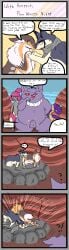 4koma absurd_res ambiguous_gender animal_genitalia balls blush bodily_fluids brown_body brown_fur comic dialogue ekans english_text feral fully_sheathed fur generation_1_pokemon generation_2_pokemon generation_3_pokemon gengar genitals grey_body grey_fur grey_skin group hand_holding hi_res male markings medicham mostly_nude motion_lines nintendo nose_to_nose orange_eyes orange_markings pink_body pink_fur pokemon pokemon_(species) pokemon_mystery_dungeon purple_body purple_fur purple_scales quilava red_eyes scales scarf scarf_only sheath simple_background sparkles speech_bubble spike_chunsoft standing sweat sweatdrop text welcometaco white_markings yellow_eyes yellow_markings
