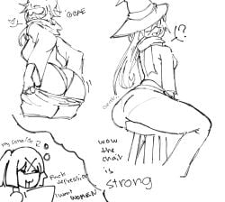 2girls azure_(forsaken) beginnerae big_ass brighteyes_(forsaken) forsaken_(roblox) genderswap_(mtf) oc roblox_game robloxian rule_63 rule_63 smug thick_thighs
