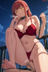 1boy 1girls absurd_res absurd_resolution absurdres ai_generated big_ass big_breasts breasts censored chains chainsaw_man cunnilingus curvaceous curvy curvy_body curvy_female curvy_figure female_ejaculation femdom glowing_eyes hi_res high_quality high_resolution highleg_panties hourglass_figure huge_breasts laced_underwear lingerie lingerie_only makima_(chainsaw_man) orange_eyes paid_reward_available pussy red_hair ringed_eyes sitting_on_face smile squirting unusual_pupils velutinx visible_breath voluptuous voluptuous_female watermark wide_hips yellow_eyes