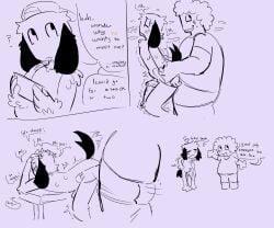anal belly_bulge block_tales carter_(sixforfivepound) dialogue fat_male male/male oc_x_canon ocxcanon roblox_game robloxian self_upload shedletsky shedletsky_(block_tales) sixforfivepound