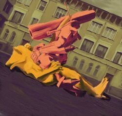 female female_penetrated femdom fight fighting fighting_pose giant_male giantess male male_penetrating_female monster robot sitting sitting_on_another sitting_on_penis sitting_on_person tank thefirstlastwatcher vehicle vehicle_insertion vehicle_penetrated vehicle_penetration vehicle_sex weapon