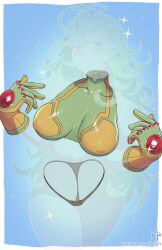 1girls artist_name big_breasts boku_no_hero_academia busty floating_clothes gloves invisible invisible_girl kajinman my_hero_academia sparkles thong tooru_hagakure transparent_body