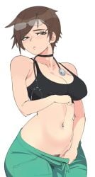 big_ass big_breasts big_butt big_thighs big_titties brown_hair clothing commission curvaceous curvaceous_female curvaceous_figure curvy curvy_figure curvy_hips female female_focus female_only original original_character pubic_hair puraraw short_hair