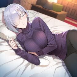 absurd_res absurdres ai_generated blush bob_cut breasts color darklust emotionless emotionless_female emotionless_sex female fiona_frost franky_franklin grey_hair hi_res high_resolution highres human large_breasts molested motion_blur motion_lines novelai raped ribbed_sweater self_upload sleep_molestation sleep_sex sleeping speed_lines spy_x_family sweat sweater tagme uncensored unconscious yoga_pants