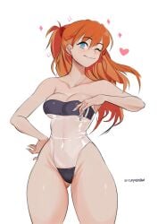 asuka_langley_sohryu big_ass big_breasts big_butt big_nipples big_thighs big_titties bikini breasts clothing curvaceous curvaceous_female curvaceous_figure curvy curvy_figure curvy_hips female female_focus female_only long_hair looking_at_viewer neon_genesis_evangelion orange_hair puraraw