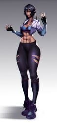 animal_ears big_ass big_breasts big_butt big_thighs big_titties black_hair bunny_ears clothing commission curvaceous curvaceous_female curvaceous_figure curvy curvy_figure curvy_hips female female_focus female_only original original_character puraraw short_hair strong strong_woman tomboy