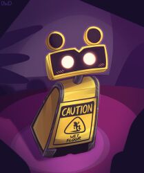 ambiguous_gender blush dimwitdog five_nights_at_freddy's five_nights_at_freddy's:_security_breach robot solo text wet_floor_bot_(fnaf)