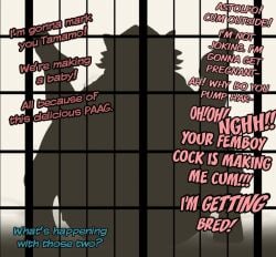 1boy 1girls ass astolfo_(fate) behind_view blush cheating chiodo_1 cucked_by_femboy english english_text fate/grand_order fate_(series) female femboy fox_ears fox_girl fujimaru_ritsuka_(male) mating_press pink_hair round_ass sex shadow tamamo_no_mae_(fate) text