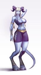 big_ass big_breasts big_breasts big_butt big_thighs big_titties blue_skin comission curvaceous curvaceous_female curvaceous_figure curvy curvy_figure curvy_hips female female_focus female_only long_hair original original_character puraraw white_hair