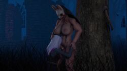 1futa 1girls 3d 3d_animation animated blowjob dead_by_daylight deepthroat fellatio female forest_background futa_on_female futanari huntress_(dead_by_daylight) sable_ward sarma tagme video watching_from_afar