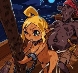 1girls 2boys arms_tied blonde_hair chains female genvoke male nude phantom_hourglass pointy_ears pregnant pussy rape tetra the_legend_of_zelda tied_up vaginal_penetration wind_waker zombie