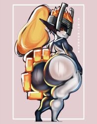 1girls aishirokbeta ass ass_grab big_ass bubble_butt dat_ass fat_ass female female_only gluteal_fold grabbing_own_ass huge_ass imp_midna large_ass looking_at_viewer looking_back mask midna nude nude_female one_eye_obstructed orange_hair shortstack solo the_legend_of_zelda thick_ass thick_thighs twilight_princess wide_hips