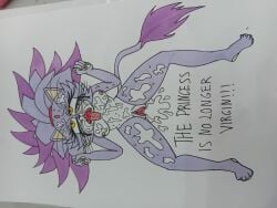 absurd_res anthro barbed_tongue blaze_the_cat bodily_fluids cum cum_in_vagina cum_inside cum_on_face eyeliner felid feline female genital_fluids hi_res makeup mammal messy_fur rosetta456 running_makeup sega solo sonic_the_hedgehog_(series) tongue