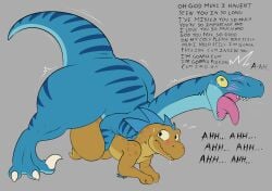 alien anal anthro anthro_on_feral anthro_penetrated ass big_ass big_butt blush dialogue digital_media_(artwork) dinosaur dromaeosaurid duo english_text feral feral_penetrating feral_penetrating_anthro from_behind_position halo_(series) hi_res huge_ass huge_butt kig-yar kiggy male male/male male_penetrated male_penetrating male_penetrating_male microsoft mukihyena nude one_(mukihyena) open_mouth penetration prehistoric_species profanity raised_tail reptile ruuhtian_(kig-yar) scalie sex size_difference tail text theropod tongue tongue_out utahraptor xbox_game_studios zoophilia