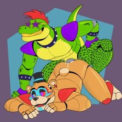 alligator alligator_tail alligatorid alligatorid_humanoid animatronic anthro anthro_male bear biceps black_nails blue_eyes blue_nails bowtie clawed_fingers claws crocodile crocodile_tail crocodilian crocodylid cum cum_inside cumming_from_anal_sex cumming_while_penetrating eye_wear face_paint facial_markings fingerless_gloves five_nights_at_freddy's five_nights_at_freddy's:_security_breach fnaf gay_sex glamrock_freddy_(fnaf) green_body green_scales green_skin hypnosis hypnotic_eyes long_nails machine male male_only mind_break mohawk mohawk_(hairstyle) montgomery_gator_(fnaf) muscles muscular muscular_anthro muscular_body muscular_furry muscular_male non_human red_eyes red_hair reptile reptile_humanoid robot robot_anthro robot_humanoid scales scalie scottgames shades sharp_teeth shoulder_pads spiked_bracelet spikes spotted_body star_shades steel_wool_studios sunglasses tail_markings tan_body top_hat two_tone_body ursid ursid_humanoid ursine yellow_body yellow_scales yellow_skin
