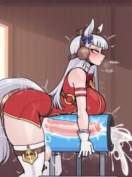 1futa ai_assisted ai_generated altra_x balls bent_over big_breasts blunt_bangs breasts breeding_mount cum drooling excessive_cum futanari gloves gold_ship_(umamusume) harness horse_ears horse_girl horsecock huge_cock intersex large_testicles masturbation penis purple_eyes rolling_eyes sex_toy solo standing steaming_body testicles trembling umamusume umamusume_pretty_derby