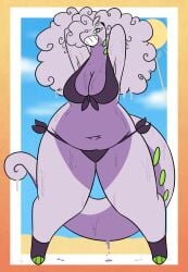 big_breasts bikini breasts cleavage female furry goodra huge_breasts nerdyreindeer pokemon pokemon_(species) thick_thighs wide_hips