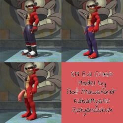 1:1 1boy 3d balls crash_(series) crash_on_the_run evil_crash male male_only mawstard nipples penis pubic_hair solo tagme video_games