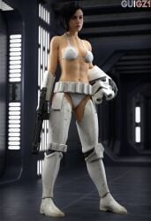 1girls 3d alternate_version_at_source beauty_mark bikini_top call_of_duty cosplay erect_nipples female guigz1 helen_park_(cod) nipple_bulge solo star_wars stormtrooper