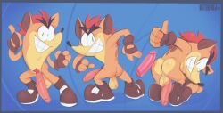 anthro anthro_male anthro_only anus ass balls bandicoot bitebox64 crash_(series) crash_bandicoot disembodied_penis fingerless_gloves footwear furry furry_male furry_only gay green_eyes male male_focus male_only marsupial penis pubic_hair snout tagme thumbs_up unseen_face unseen_male_face veiny_penis video_games