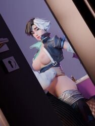 1boy 1boy1girl 1girls 3d 3d_animation 3d_render clothed clothed_sex cum cum_on_body cum_on_panties godgivenflower luna_snow luna_snow_(marvel_rivals) marvel marvel_rivals money peeping prostitution standing standing_sex tagme video