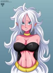 alcasar-reich android_21 cleavage dragon_ball large large_breasts pink_skin wide_hips